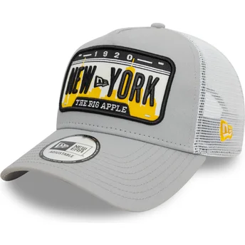 New Era A Frame Nummerplade Byer og Strande New York Grå Trucker Hat