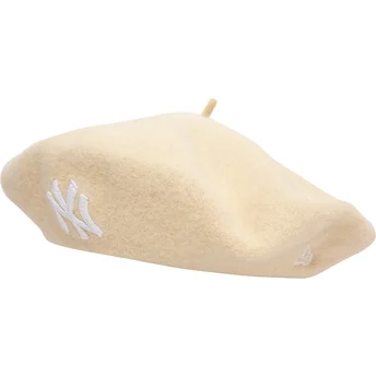 Beige damebaret Wool Beret fra New York Yankees MLB fra New Era