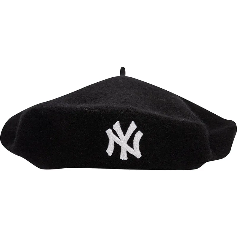 sort-baret-til-kvinder-wool-beret-fra-new-york-yankees-mlb-fra-new-era
