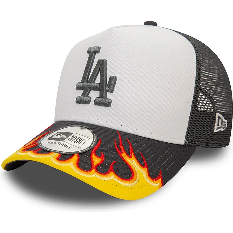 los-angeles-dodgers-mlb-new-era-hvid-og-gra-a-frame-flame-trucker-cap