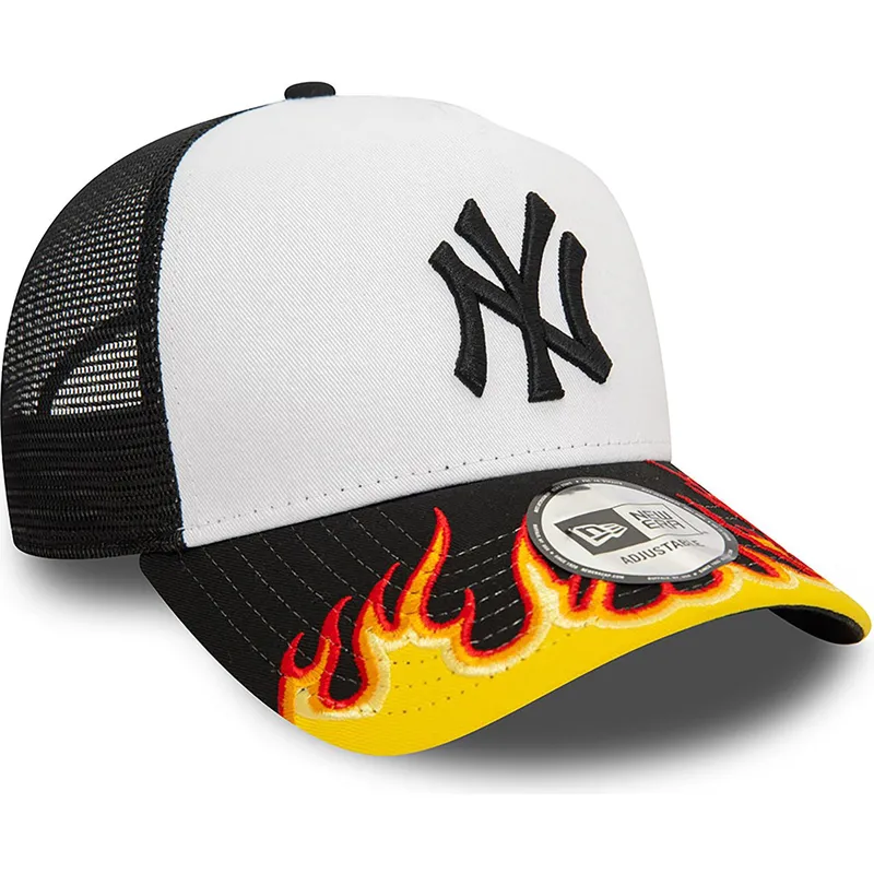 kasketter-buet-hvid-snapback-a-frame-flame-fra-new-york-yankees-mlb-af-new-era