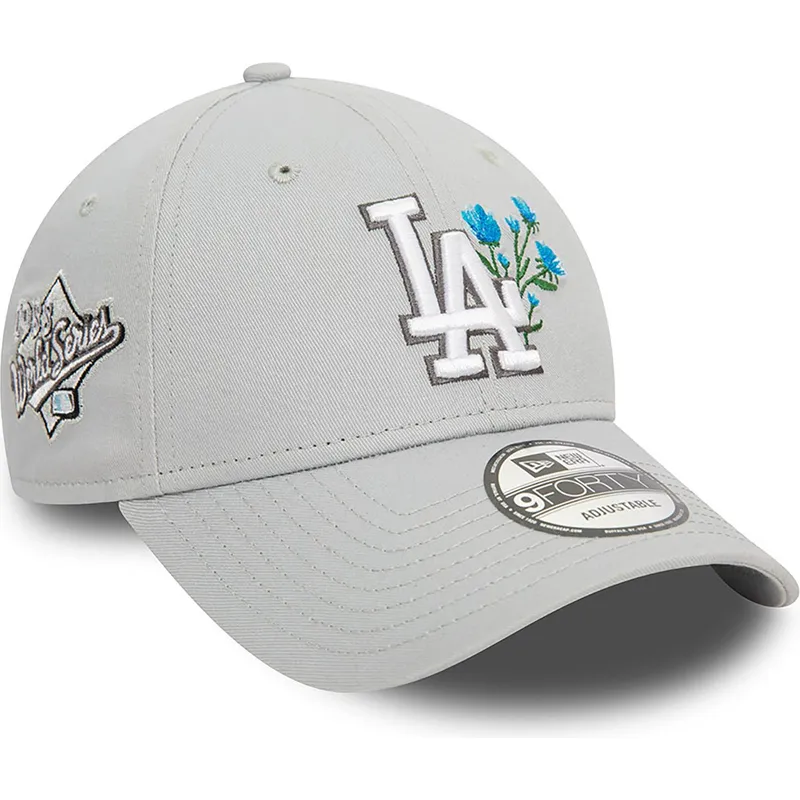 kasketter-buet-gra-justerbar-rem-9forty-flower-icon-fra-los-angeles-dodgers-mlb-af-new-era