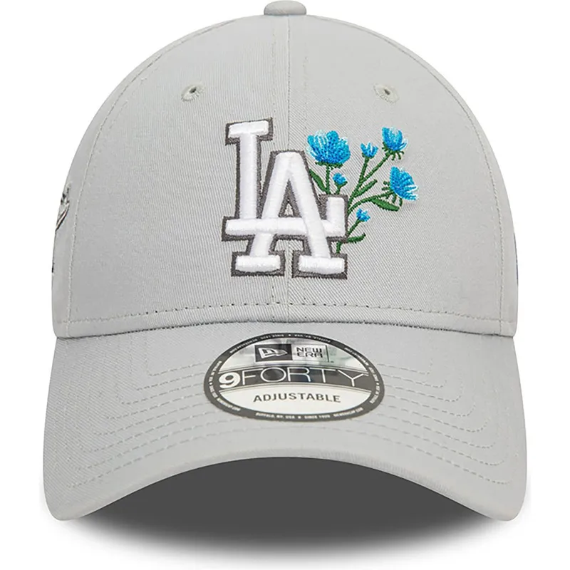 kasketter-buet-gra-justerbar-rem-9forty-flower-icon-fra-los-angeles-dodgers-mlb-af-new-era