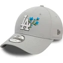 kasketter-buet-gra-justerbar-rem-9forty-flower-icon-fra-los-angeles-dodgers-mlb-af-new-era