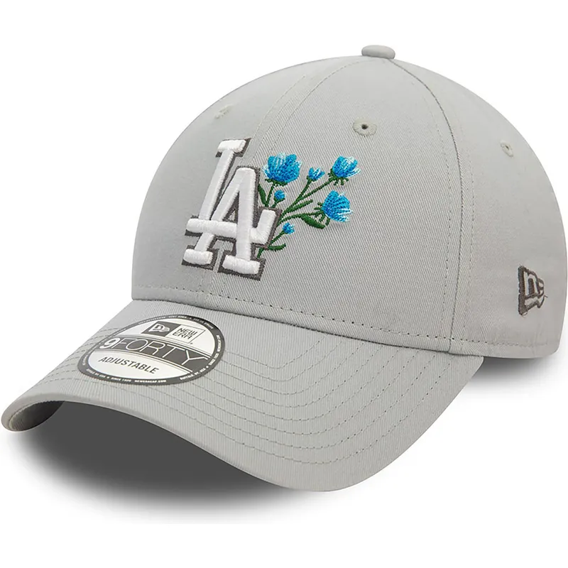 kasketter-buet-gra-justerbar-rem-9forty-flower-icon-fra-los-angeles-dodgers-mlb-af-new-era