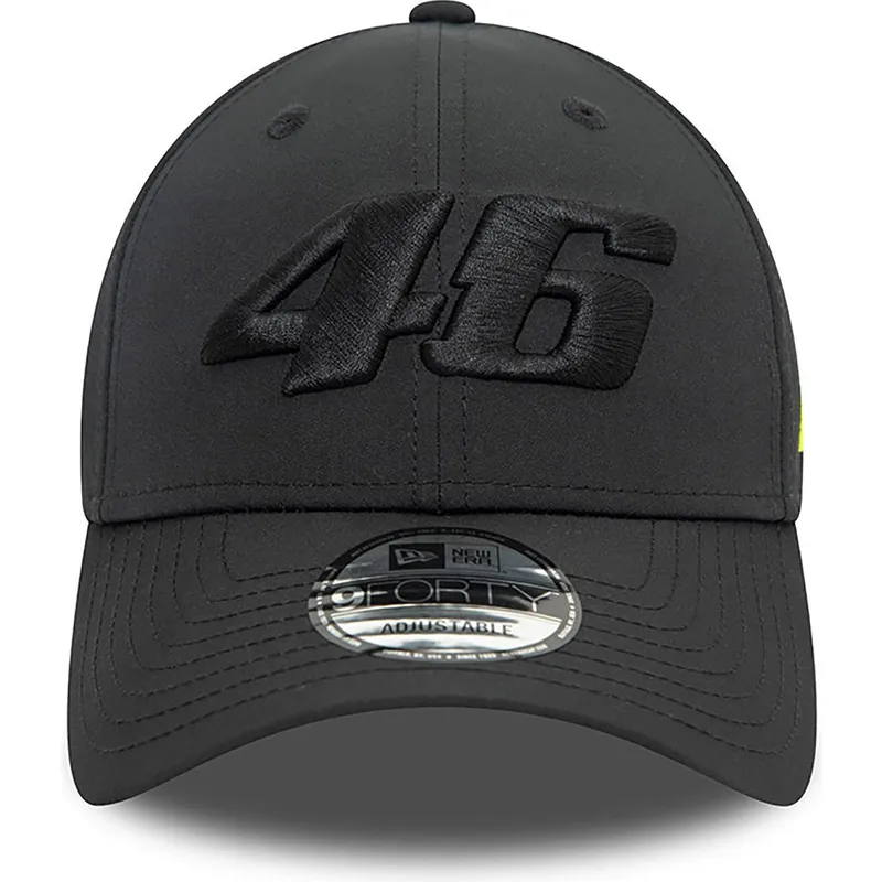 kasketter-buet-sort-justerbar-rem-9forty-geo-undervisor-print-fra-valentino-rossi-vr46-motogp-af-new-era