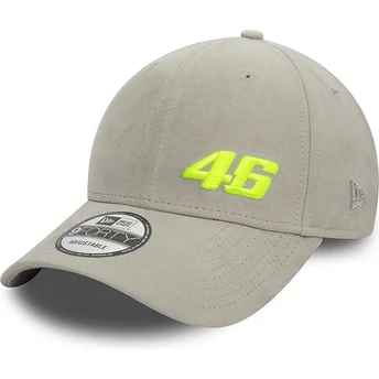 New Era Kurvet Brim 9FORTY Suede Valentino Rossi VR46 MotoGP Grå Justerbar Kasket