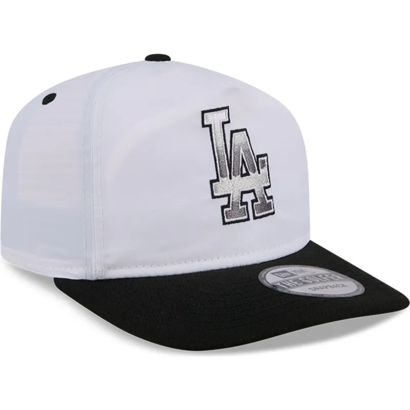 hvid-og-sort-buet-kasket-snapback-golfer-chrome-logo-fra-los-angeles-dodgers-mlb-fra-new-era
