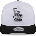 new-era-curved-brim-golfer-chrome-logo-los-angeles-dodgers-mlb-white-and-black-snapback-cap