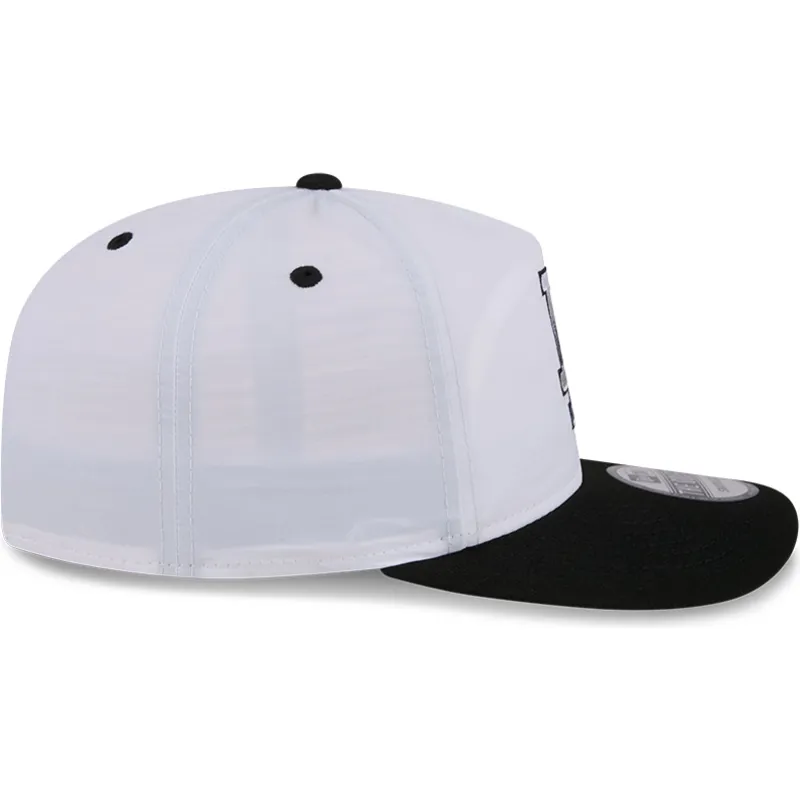 hvid-og-sort-buet-kasket-snapback-golfer-chrome-logo-fra-los-angeles-dodgers-mlb-fra-new-era
