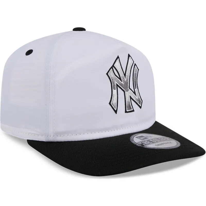 hvid-og-sort-buet-snapback-kasket-golfer-chrome-logo-fra-new-york-yankees-mlb-fra-new-era