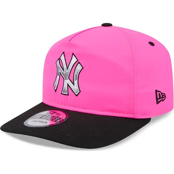 New Era Bukket Brim GOLFER Chrome Logo New York Yankees MLB Pink og Sort Snapback Kasket