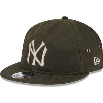 New Era Flad Skygge 9FIFTY Vokset Lærred New York Yankees MLB Grøn Justerbar Kasket