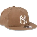 brun-justerbar-flad-kasket-9fifty-waxed-canvas-fra-new-york-yankees-mlb-fra-new-era