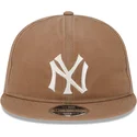 brun-justerbar-flad-kasket-9fifty-waxed-canvas-fra-new-york-yankees-mlb-fra-new-era
