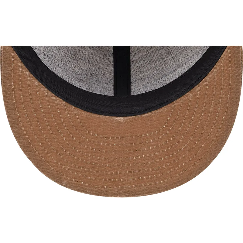 brun-justerbar-flad-kasket-9fifty-waxed-canvas-fra-new-york-yankees-mlb-fra-new-era