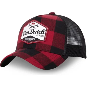 Von Dutch CAR01 Rød og Sort Trucker Hat