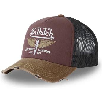 Von Dutch CREW18 bordeaux, sort og brun trucker kasket