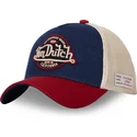 von-dutch-vint05-snapback-kasket-med-buet-skygge-i-bla-beige-og-rod