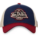 bla-beige-og-rod-buet-kasket-snapback-vint05-fra-von-dutch