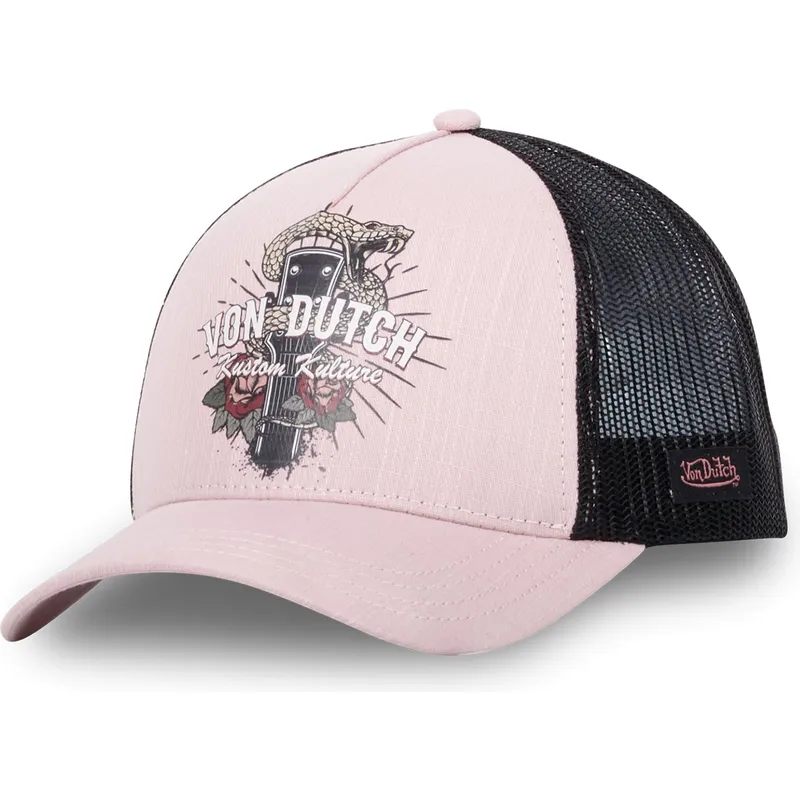 von-dutch-sna-trucker-kasket-i-pink-og-sort