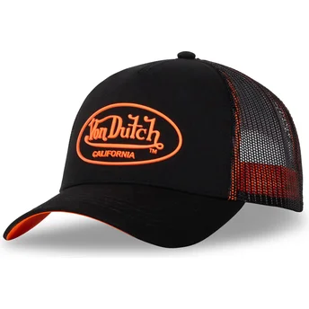 Gorra trucker sort og orange DOM O fra Von Dutch