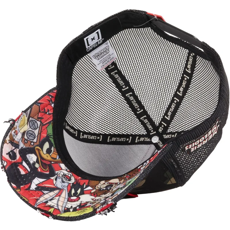 trucker-kasket-camouflage-og-sort-merry-melodies-loo10-fol-looney-tunes-fra-capslab