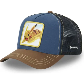 Capslab Pikachu PKM5 PIK Pokémon Marineblå og Brun Trucker Hat