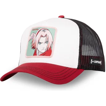 Capslab Sakura Haruno PIN Naruto Beige, Rød og Sort Trucker Hat