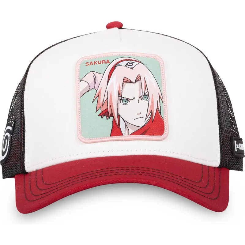 beige-sort-og-rod-trucker-kasket-sakura-haruno-pin-naruto-fra-capslab