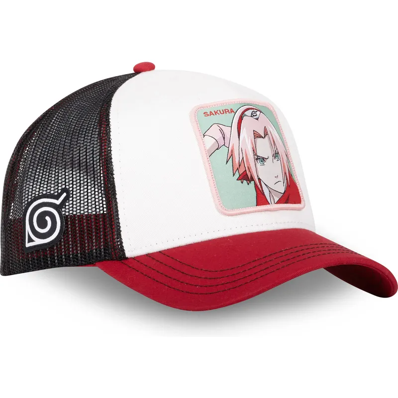 beige-sort-og-rod-trucker-kasket-sakura-haruno-pin-naruto-fra-capslab