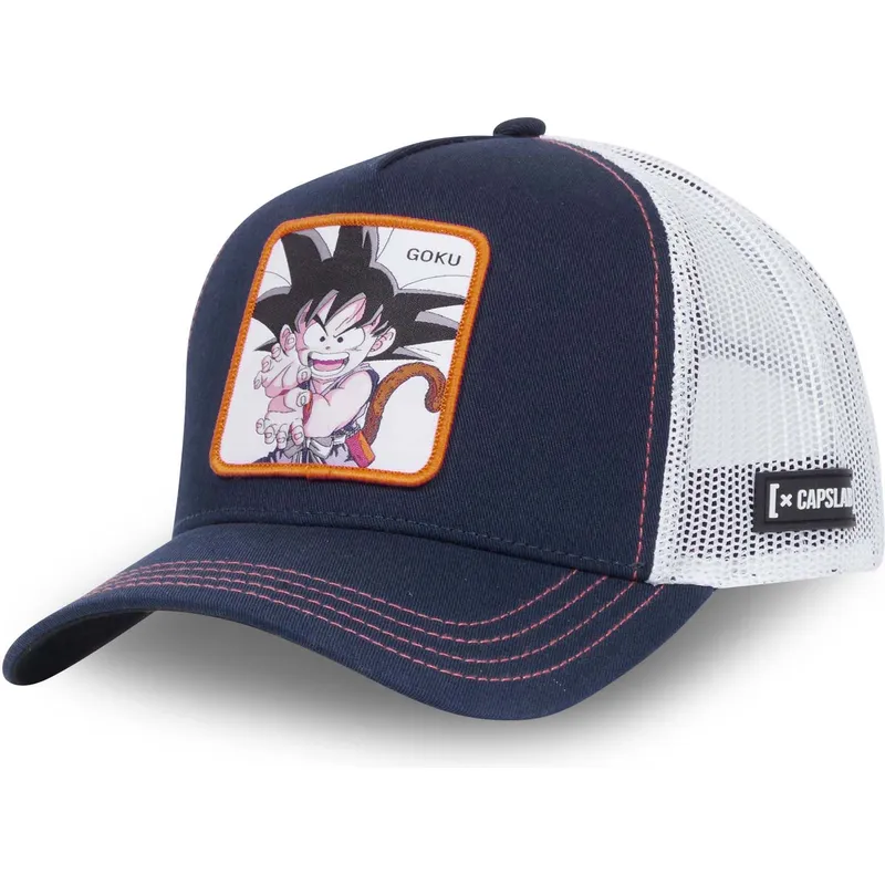 trucker-kasket-marinebla-og-hvid-son-goku-barn-gok-ct-dragon-ball-fra-capslab