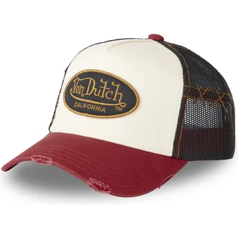 Gorra trucker beige, sort og rød GRRE fra Von Dutch