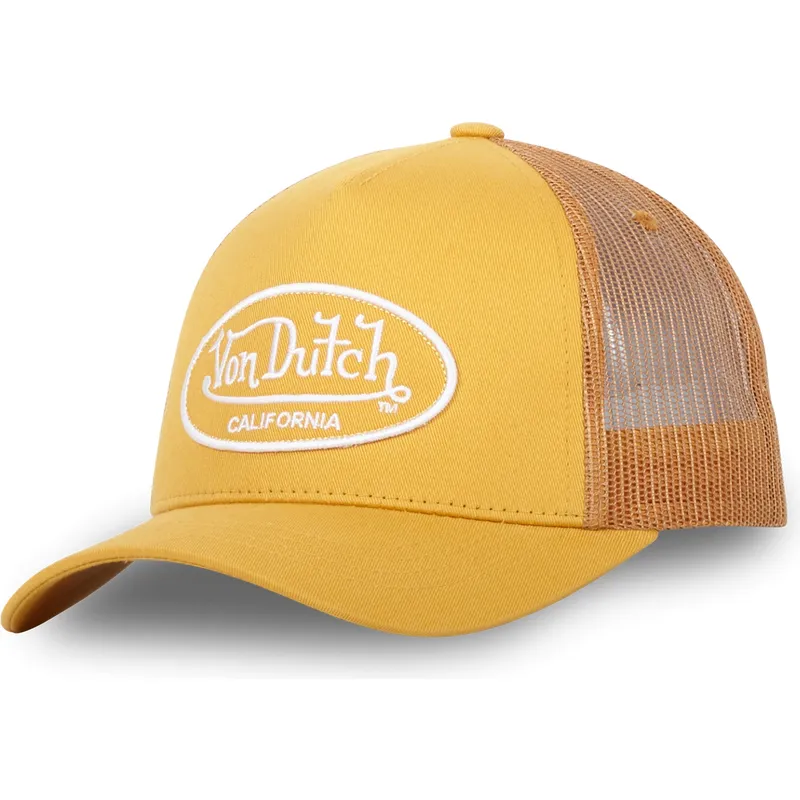 gul-justerbar-trucker-kasket-lof-b09-fra-von-dutch