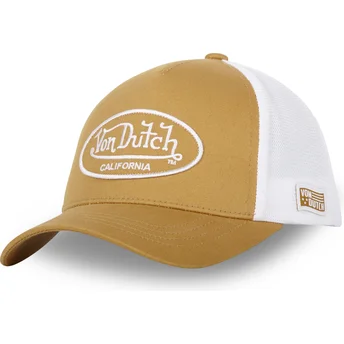 Justerbar brun og hvid trucker kasket LOF B18 fra Von Dutch