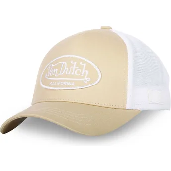 Von Dutch LOF B14 Beige og Hvid Justerbar Trucker Hat