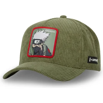 Capslab Kurvet Bøjet Kakashi Hatake NS3 COR Naruto Grøn Snapback Kasket