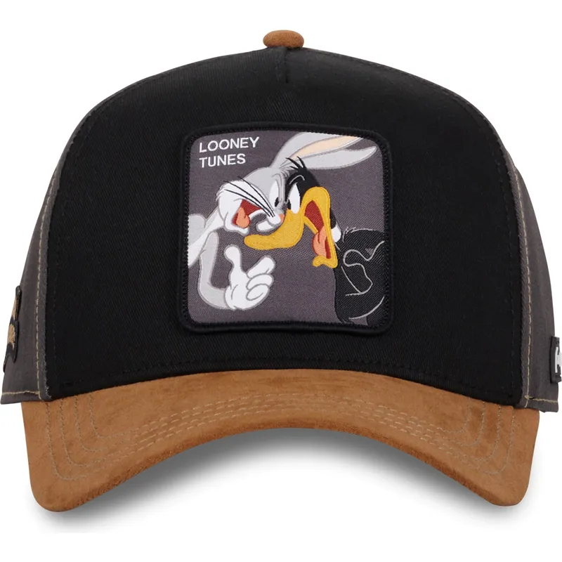 buet-sort-og-brun-snapback-kasket-bugs-bunny-og-anders-and-loo10-bad-looney-tunes-fra-capslab