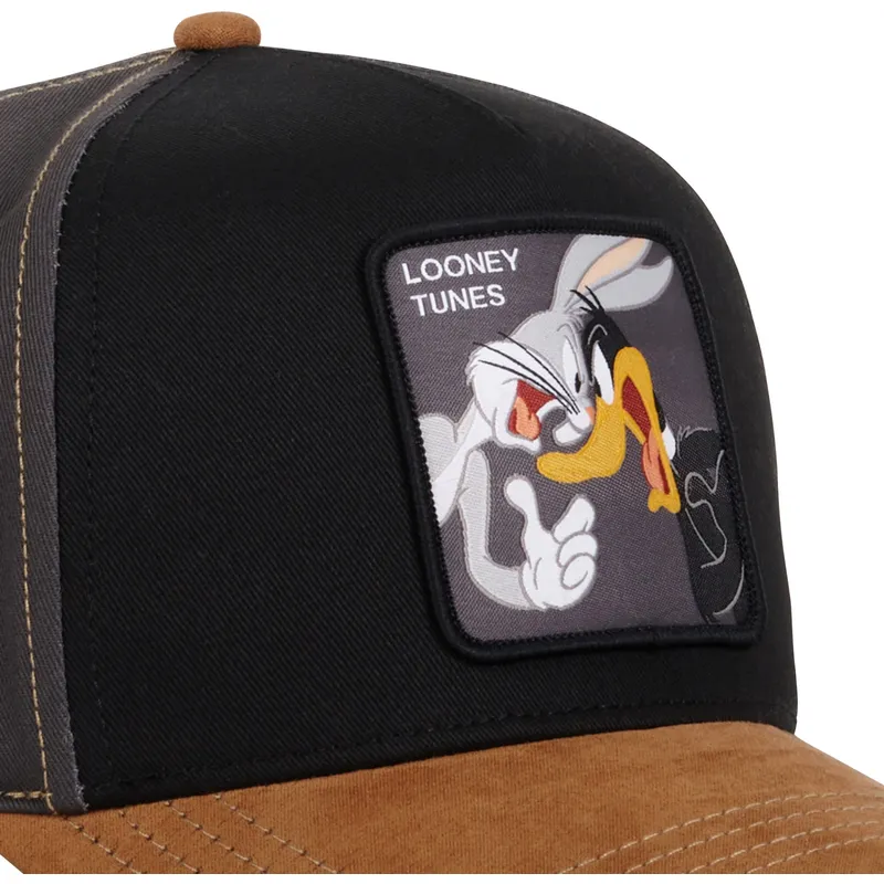 buet-sort-og-brun-snapback-kasket-bugs-bunny-og-anders-and-loo10-bad-looney-tunes-fra-capslab