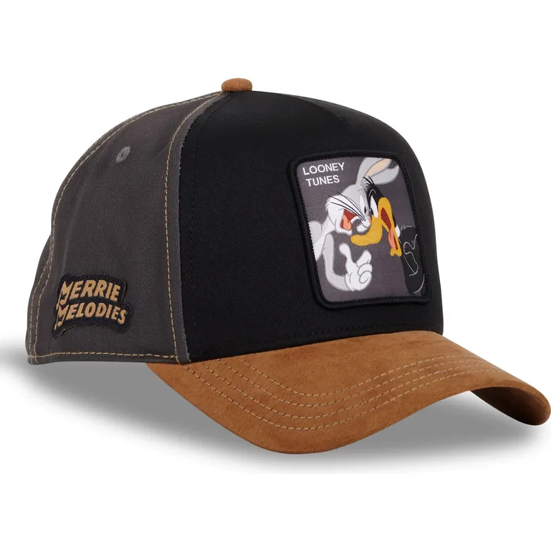 buet-sort-og-brun-snapback-kasket-bugs-bunny-og-anders-and-loo10-bad-looney-tunes-fra-capslab