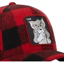 rod-og-sort-buet-snapback-tom-taj5-tj6-looney-tunes-kasket-fra-capslab