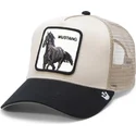 goorin-bros-the-farm-the-mustang-beige-og-sort-trucker-kasket-med-hest