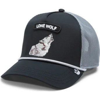 Goorin Bros. GB2 Lone Wolf The Rocker The Farm sort og grå ulv trucker kasket.