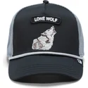 sort-og-gra-trucker-kasket-med-ulv-gb2-lone-wolf-the-rocker-the-farm-fra-goorin-bros