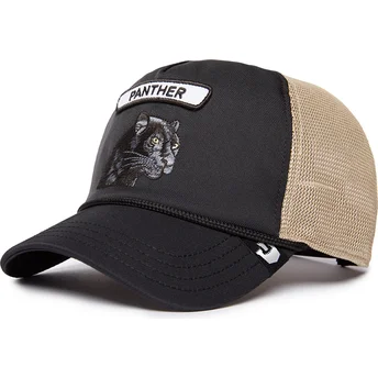 Goorin Bros GB2 Black Panther The Rocker The Farm sort og beige trucker kasket med panter