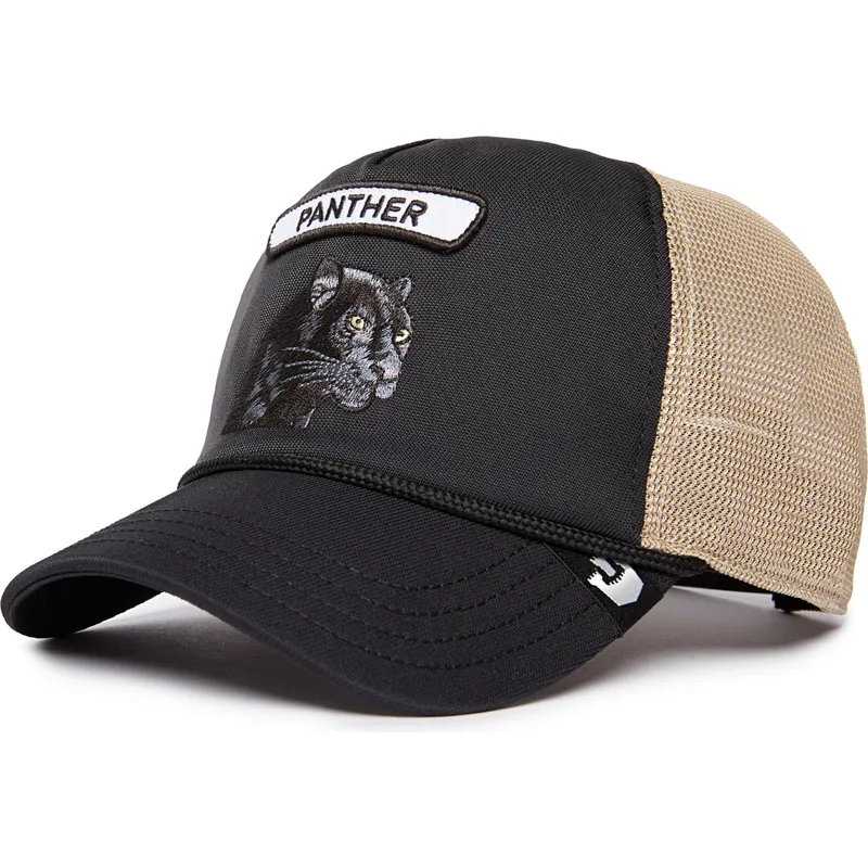 trucker-kasket-sort-og-beige-panter-gb2-black-panther-the-rocker-the-farm-fra-goorin-bros