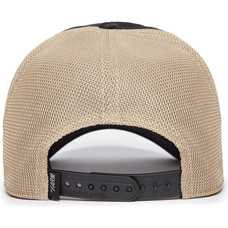 trucker-kasket-sort-og-beige-panter-gb2-black-panther-the-rocker-the-farm-fra-goorin-bros