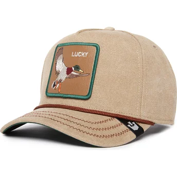 Beige buet snapback kasket med and, Lucky Duck Canvas The Farm fra Goorin Bros.