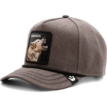 Goorin Bros. Grå krumme snapback ulv Maverick Howling Duck Canvas The Farm kasket.