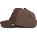 brun-buet-snapback-kasket-med-hest-dark-horse-field-100-all-season-wool-the-farm-fra-goorin-bros